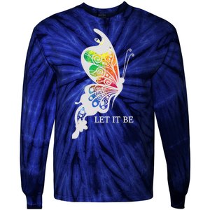 Let It Be Colorful Butterfly Tie-Dye Long Sleeve Shirt