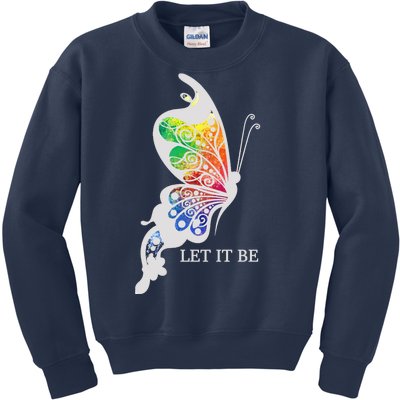 Let It Be Colorful Butterfly Kids Sweatshirt