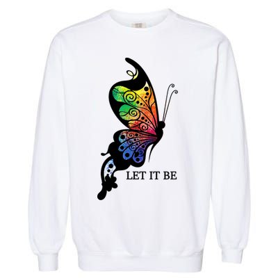 Let It Be Colorful Butterfly Garment-Dyed Sweatshirt