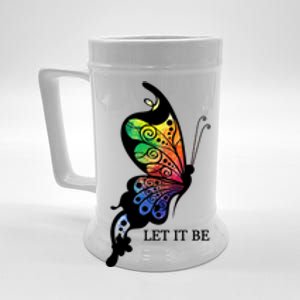 Let It Be Colorful Butterfly Beer Stein