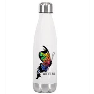 Let It Be Colorful Butterfly Stainless Steel Insulated Water Bottle