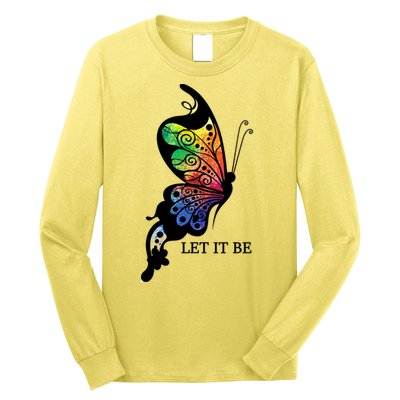 Let It Be Colorful Butterfly Long Sleeve Shirt