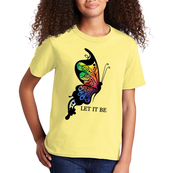 Let It Be Colorful Butterfly Kids T-Shirt