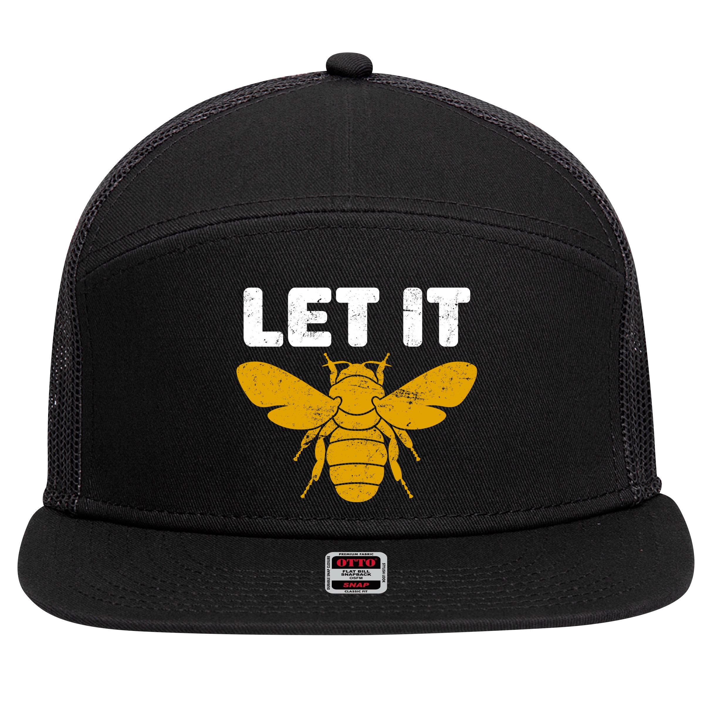 Let It Bee 7 Panel Mesh Trucker Snapback Hat