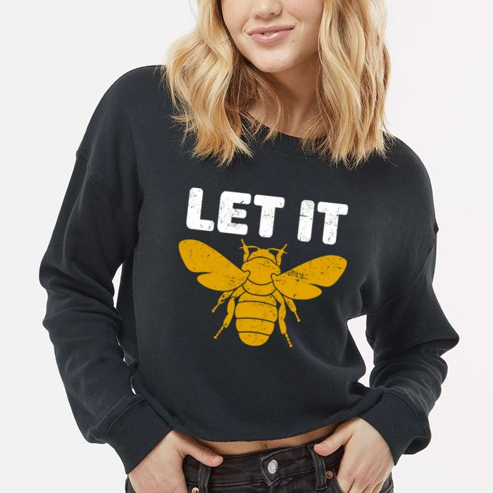 Let It Bee Cropped Pullover Crew