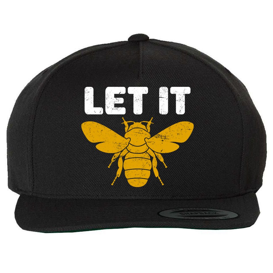 Let It Bee Wool Snapback Cap
