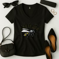 Let It Bee Funny Bumble Women's V-Neck T-Shirt