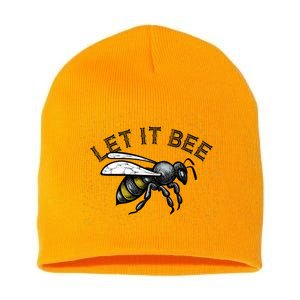 Let It Bee Funny Bumble Short Acrylic Beanie