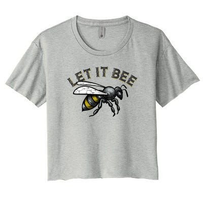 Let It Bee Funny Bumble Women's Crop Top Tee