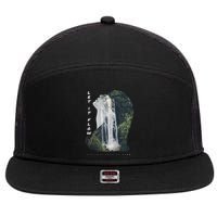 Let It Flow Waterfall Art 7 Panel Mesh Trucker Snapback Hat