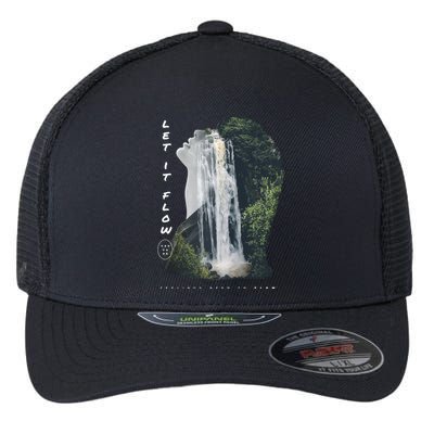 Let It Flow Waterfall Art Flexfit Unipanel Trucker Cap