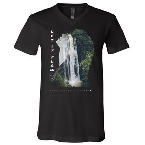 Let It Flow Waterfall Art V-Neck T-Shirt