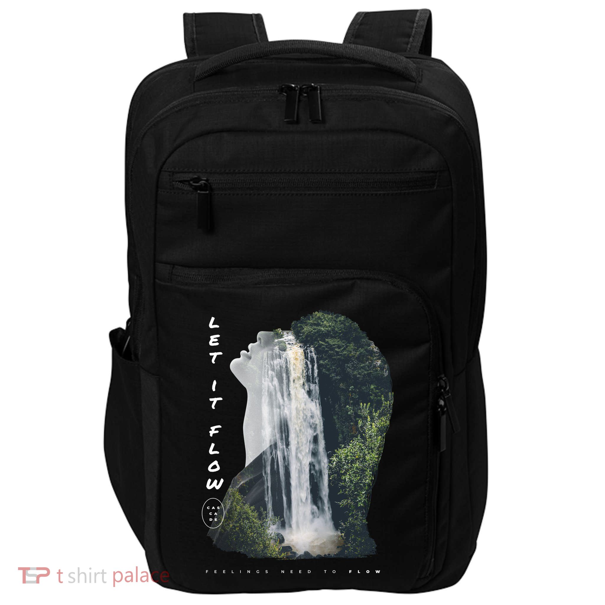 Let It Flow Waterfall Art Impact Tech Backpack