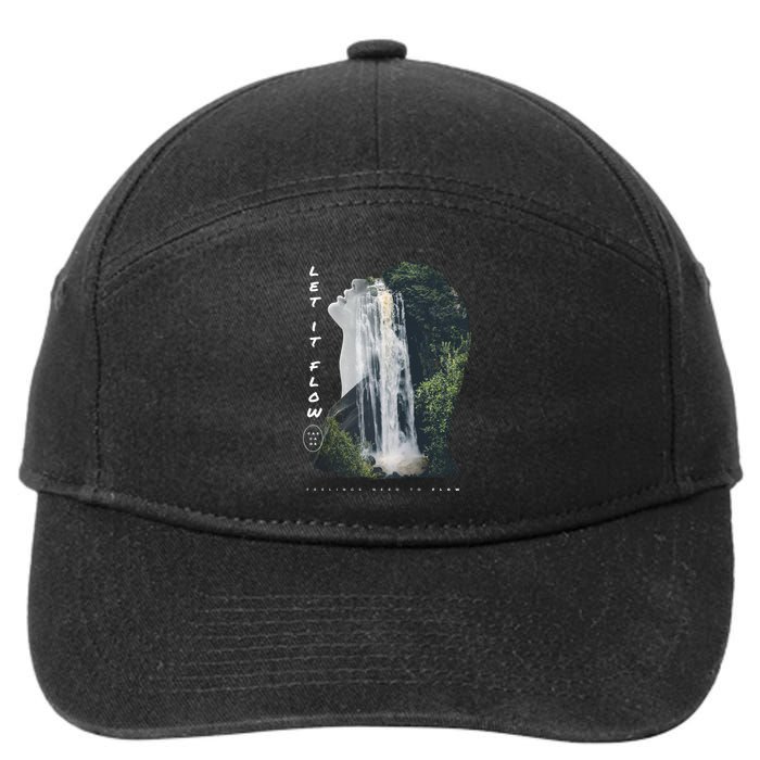 Let It Flow Waterfall Art 7-Panel Snapback Hat