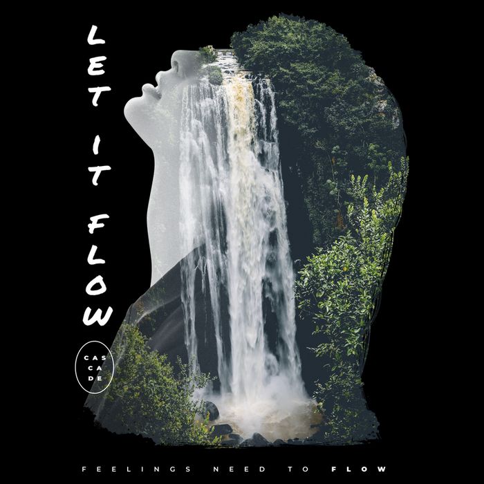 Let It Flow Waterfall Art 7-Panel Snapback Hat