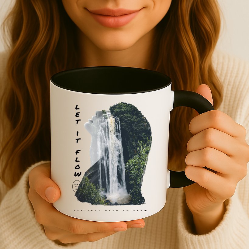 Let It Flow Waterfall Art Mug