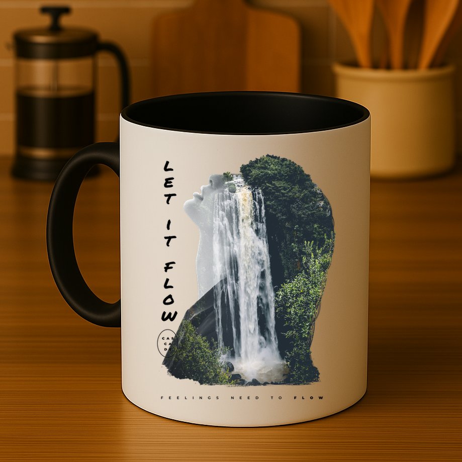 Let It Flow Waterfall Art Mug