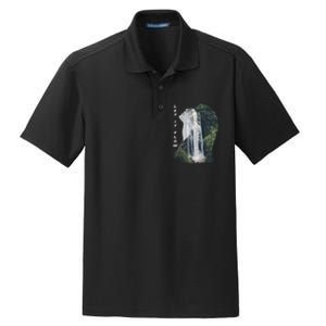 Let It Flow Waterfall Art Dry Zone Grid Polo