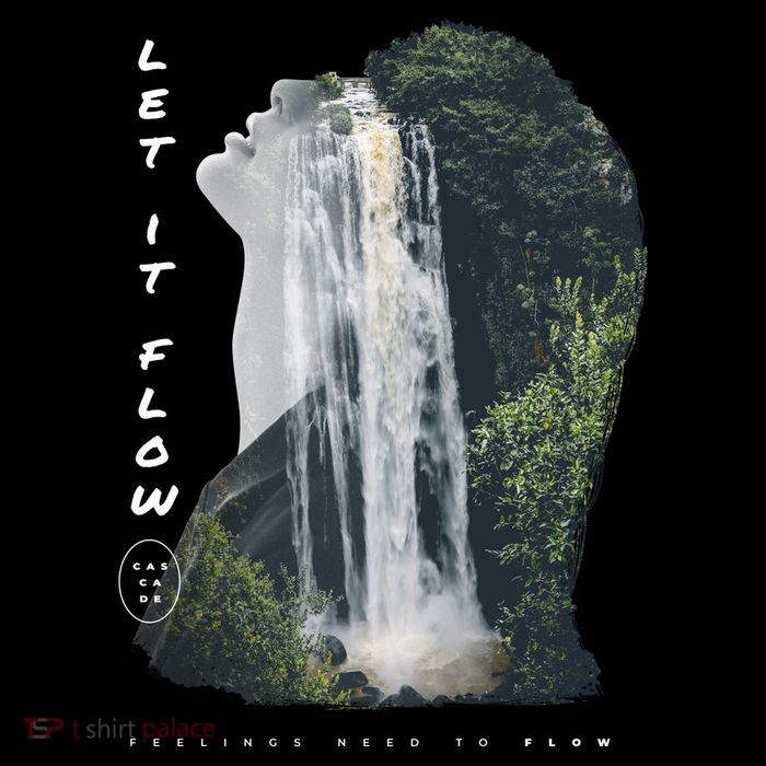Let It Flow Waterfall Art Poster