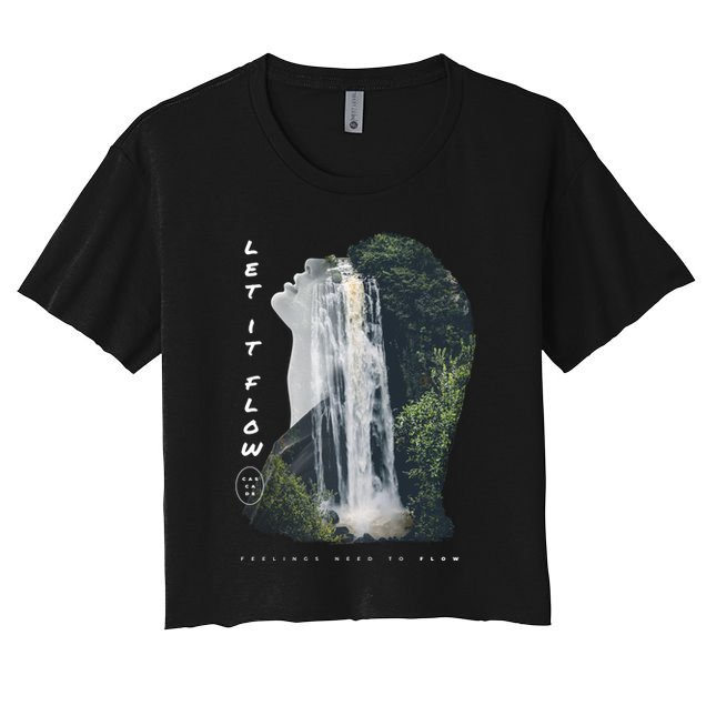 Let It Flow Waterfall Art Crop Top