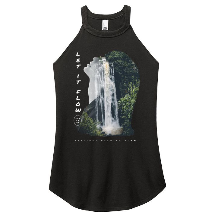 Let It Flow Waterfall Art Women's Perfect Tri Rocker Tank
