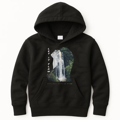 Let It Flow Waterfall Art Kids Hoodie