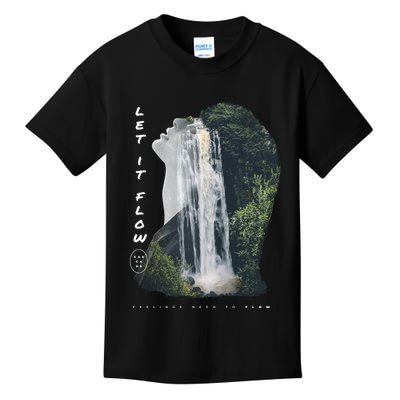 Let It Flow Waterfall Art Kids T-Shirt
