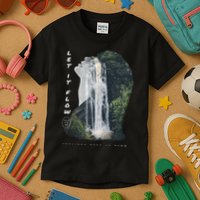 Let It Flow Waterfall Art Kids T-Shirt