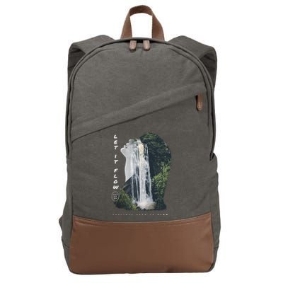 Let It Flow Waterfall Art Cotton Canvas Backpack