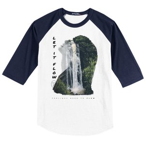 Let It Flow Waterfall Art Baseball Sleeve Shirt