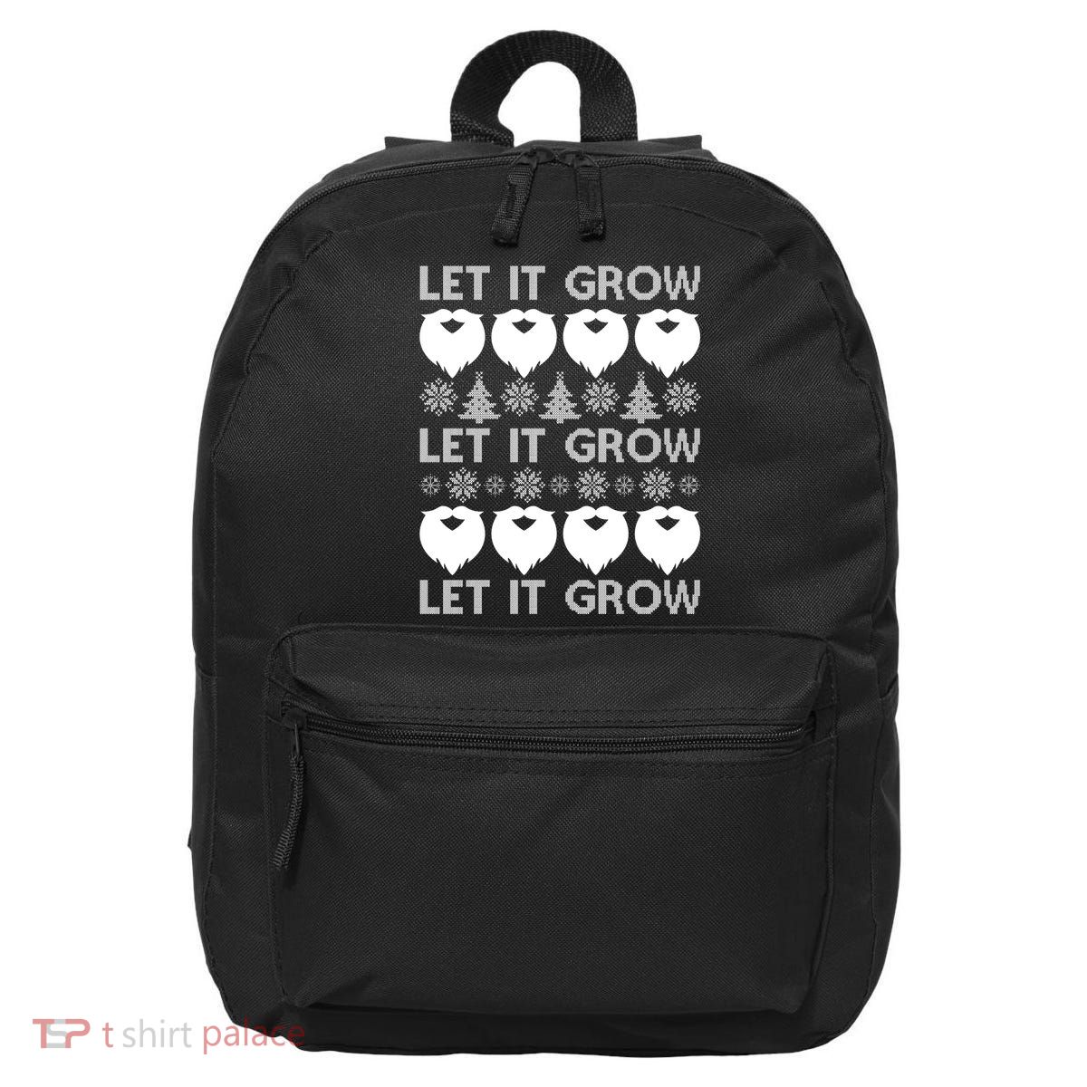 Let It Grow Santa Beard Ugly Christmas Sweater 16 in Basic Backpack
