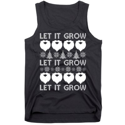 Let It Grow Santa Beard Ugly Christmas Sweater Tank Top