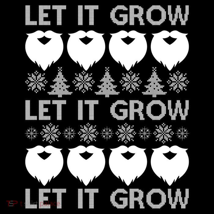 Let It Grow Santa Beard Ugly Christmas Sweater Wool Snapback Cap