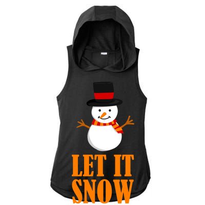 Let It Snow Ladies PosiCharge Tri-Blend Wicking Draft Hoodie Tank