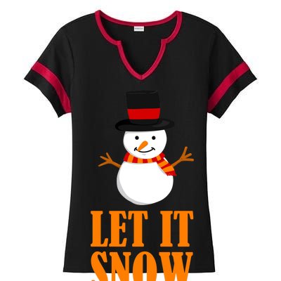 Let It Snow Ladies Halftime Notch Neck Tee