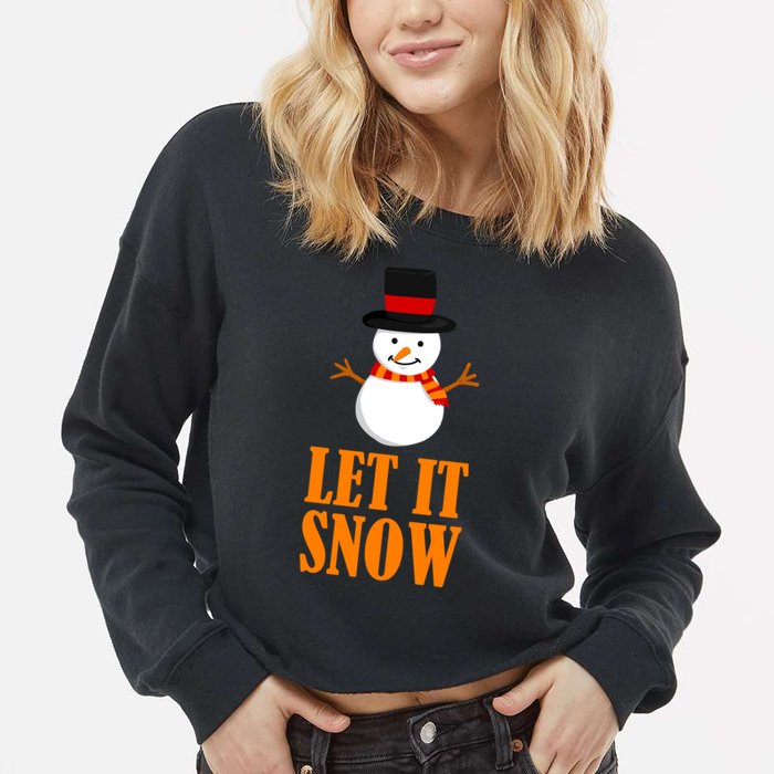 Let It Snow Cropped Pullover Crew