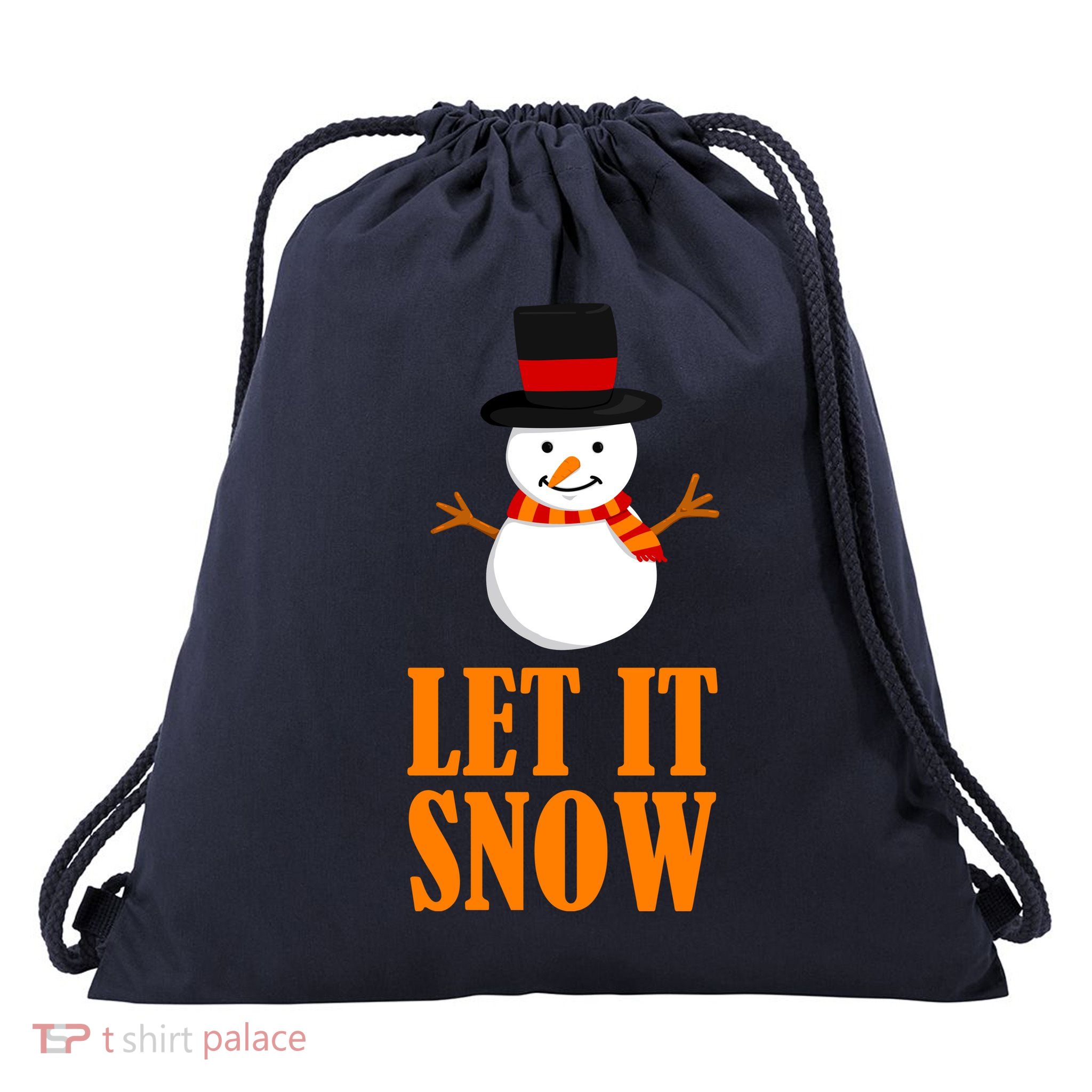 Let It Snow Drawstring Bag