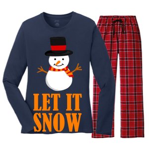 Let It Snow Women's Long Sleeve Flannel Pajama Set 