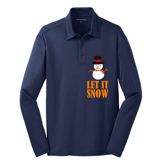 Let It Snow Silk Touch Performance Long Sleeve Polo