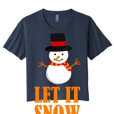 Let It Snow Women's Crop Top Tee