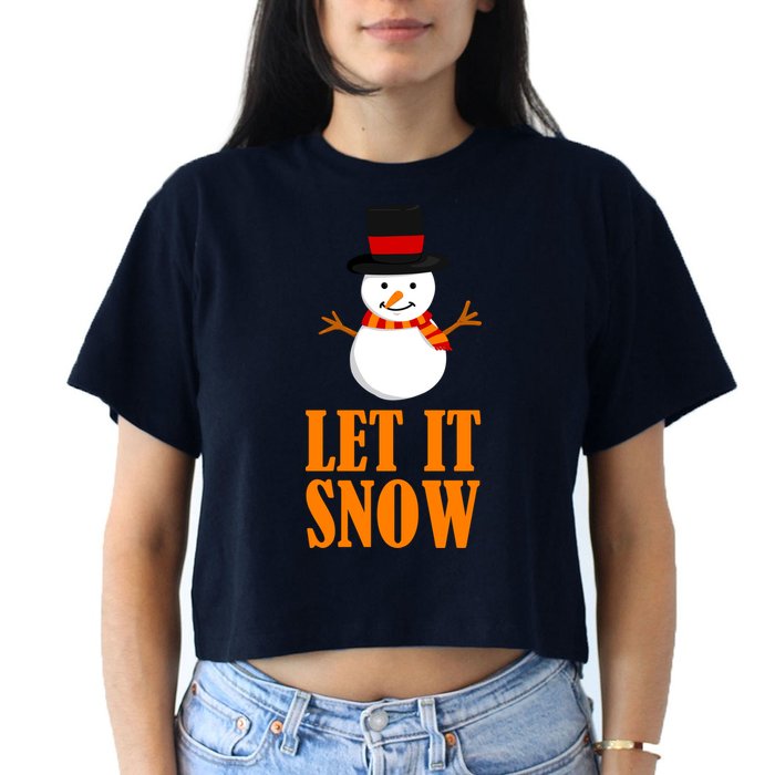 Let It Snow Women's Crop Top Tee