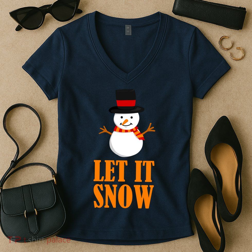 Let It Snow Women's V-Neck T-Shirt