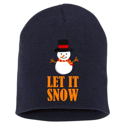 Let It Snow Short Acrylic Beanie