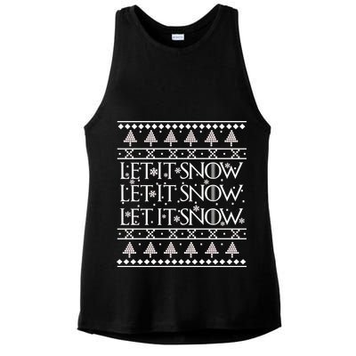 Let it Snow Let It Snow Let It Snow Ugly Christmas Ladies PosiCharge Tri-Blend Wicking Tank