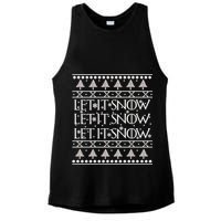 Let it Snow Let It Snow Let It Snow Ugly Christmas Ladies PosiCharge Tri-Blend Wicking Tank