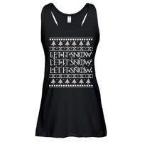 Let it Snow Let It Snow Let It Snow Ugly Christmas Ladies Essential Flowy Tank