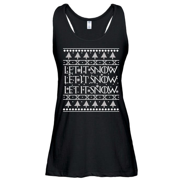 Let it Snow Let It Snow Let It Snow Ugly Christmas Ladies Essential Flowy Tank