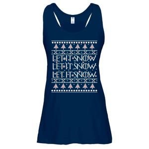 Let it Snow Let It Snow Let It Snow Ugly Christmas Ladies Essential Flowy Tank