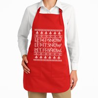 Let it Snow Let It Snow Let It Snow Ugly Christmas Full-Length Apron With Pockets