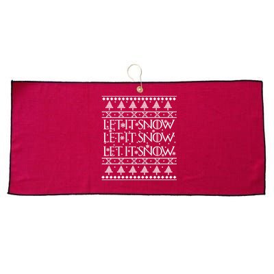 Let it Snow Let It Snow Let It Snow Ugly Christmas Large Microfiber Waffle Golf Towel